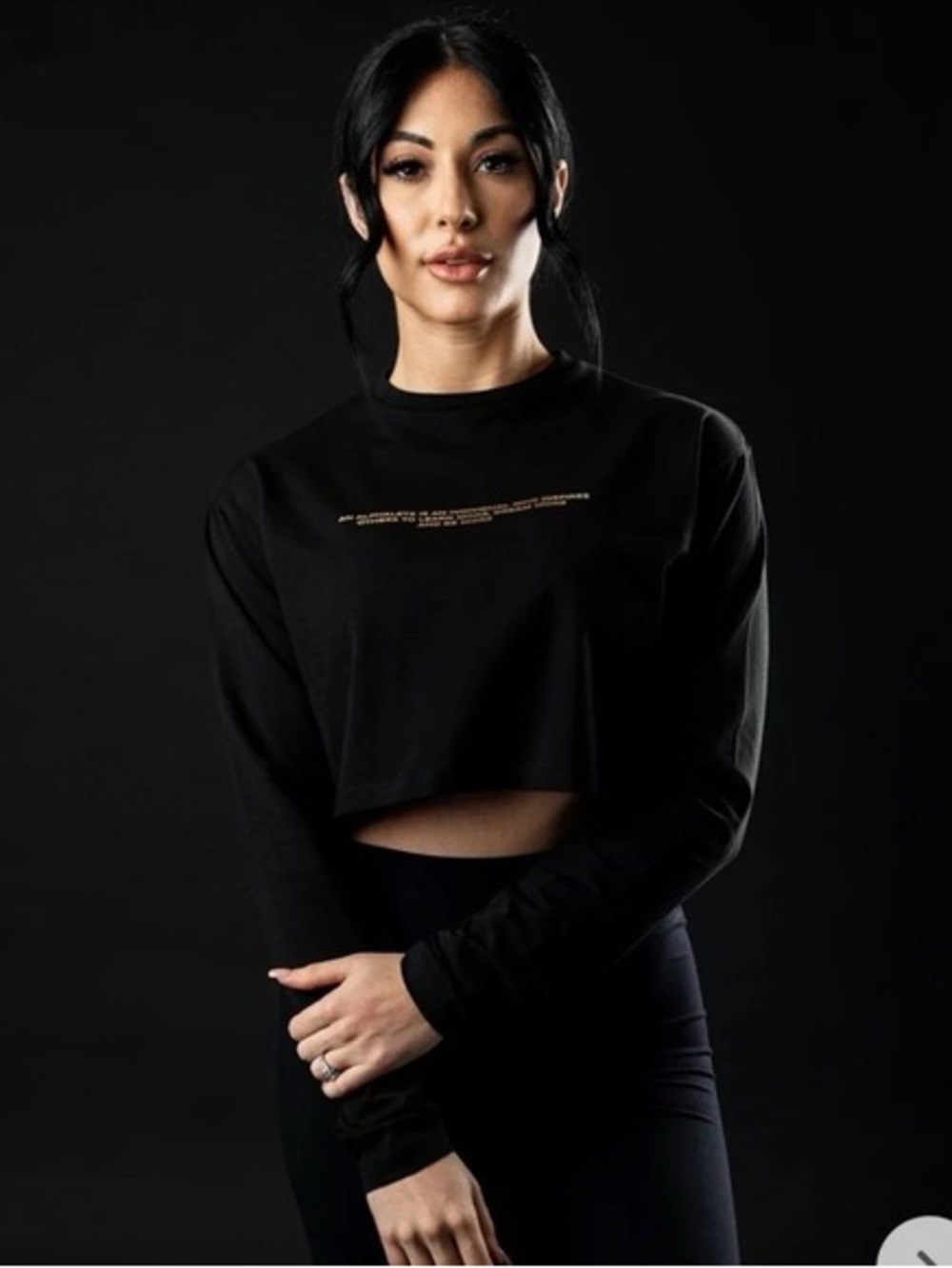 Alphalete Legacy Oversized Long Sleeved Crop with White Script